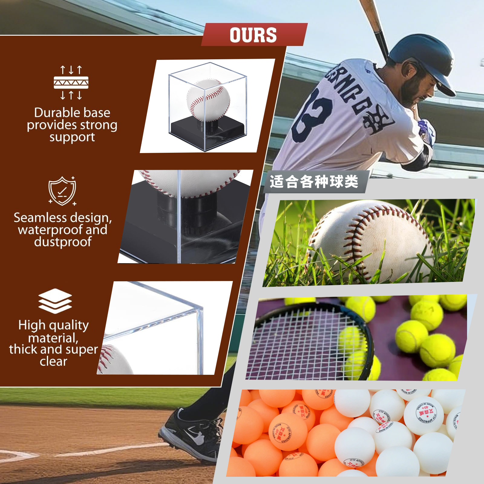Quality Acrylic Baseball Box D - Golf Ball Premium のレビューと価格