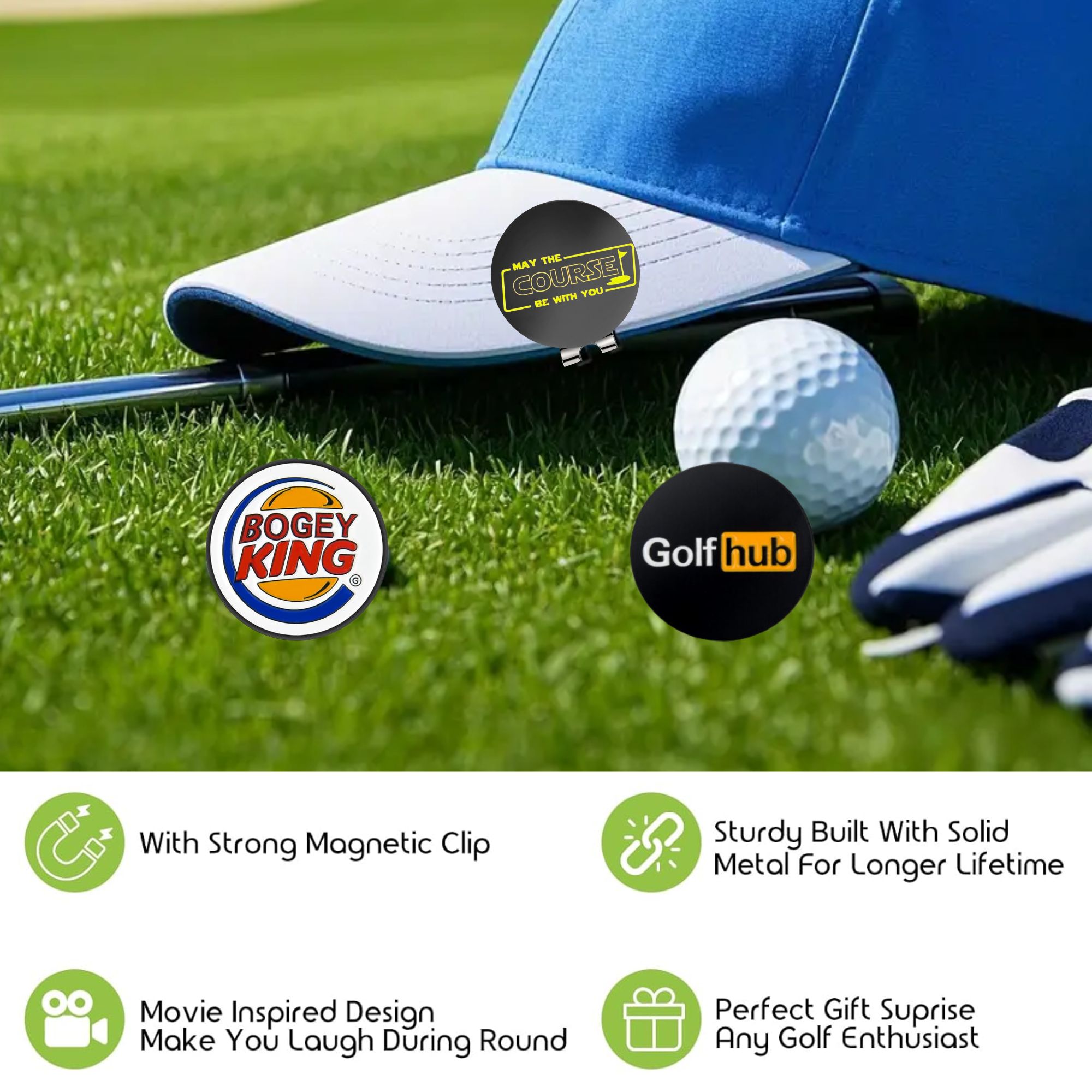 3 Pcs Funny Golf Ball Markers  - Golf Ball Premium のレビューと価格